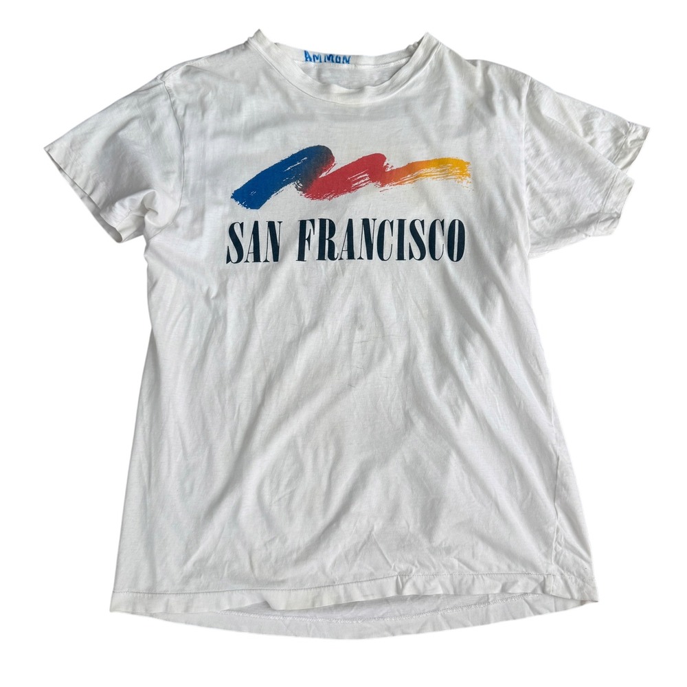 Vintage 80s San Francisco Graphic T Shirt White Single Stitch Tourist Tee XL